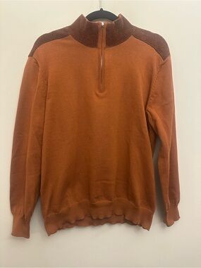 Paul Jones Men’s Brown Quarter Zip Mock Neck Knit Sweater Size M